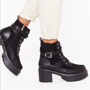 Nasty gal black stunning chunky cleated boots